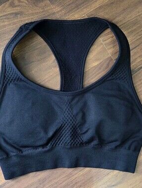 Alphalete Black Seamless Racerback Sports Bra - Size Small
